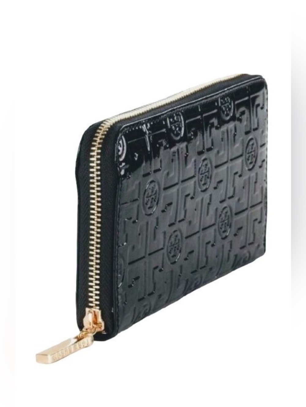 Tory Burch Embossed Patent Leather Wallet in Black - Picture 2 of 15